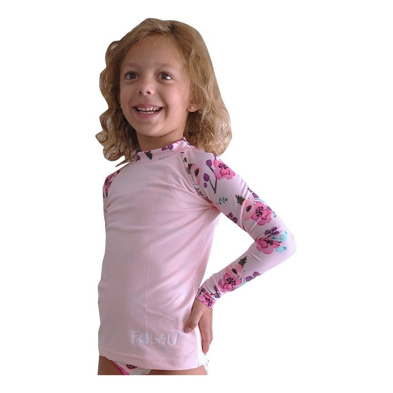 Remera de Natacion Folau Con Protección Solar Uv 50 - Niñas