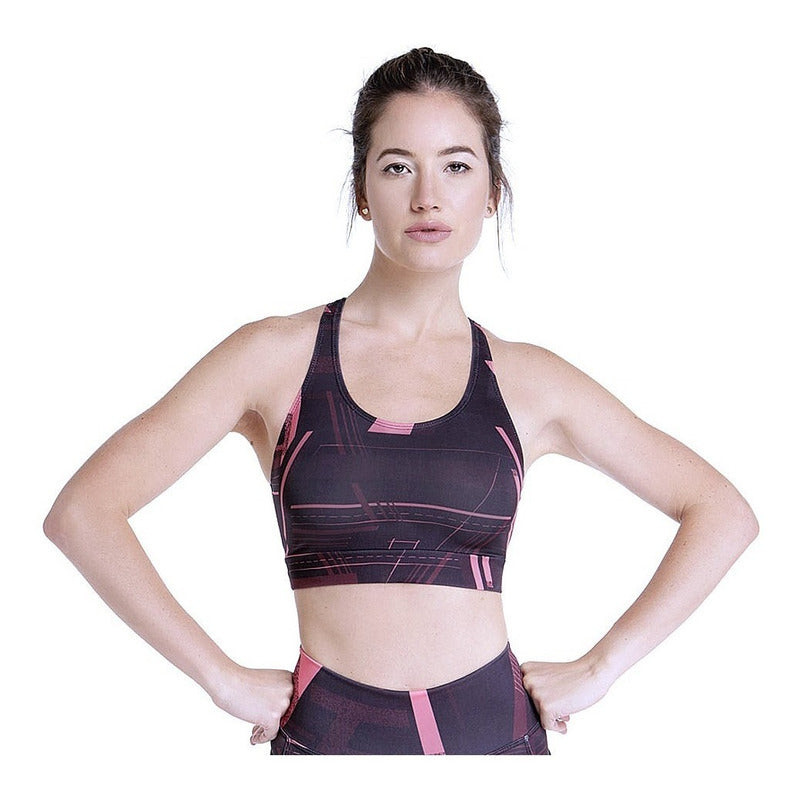 Top De Running/ Fitness/ Gym Avia Microfibra Estampado Con Bolsillo - Mujer