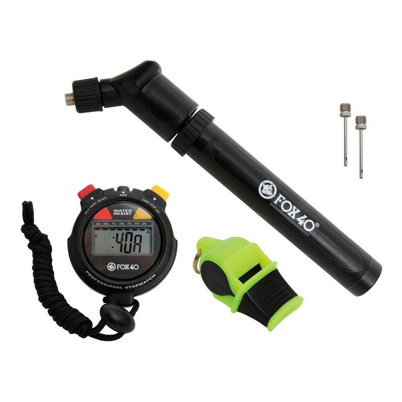 Set Cronometro + Inflador + Silbato Futbol Dt Entrenamiento
