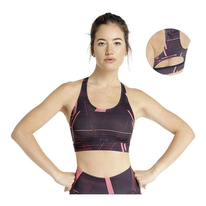 Top De Running/ Fitness/ Gym Avia Microfibra Estampado Con Bolsillo - Mujer