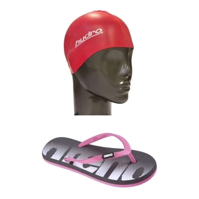 Kit Natación Gorra Hydro Junior + Ojotas Arena - Niños