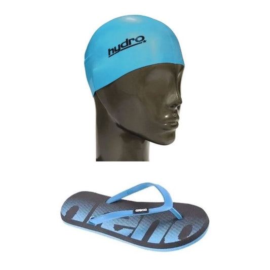 Kit Natación Gorra Hydro Junior + Ojotas Arena - Niños