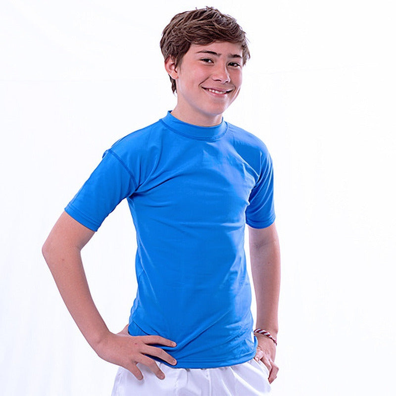 Remera de Natacion Folau Blue Ocean Con Protección Uv 50 - Niños